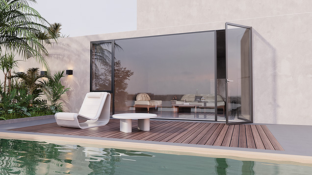 丹楓白露斷橋平開門